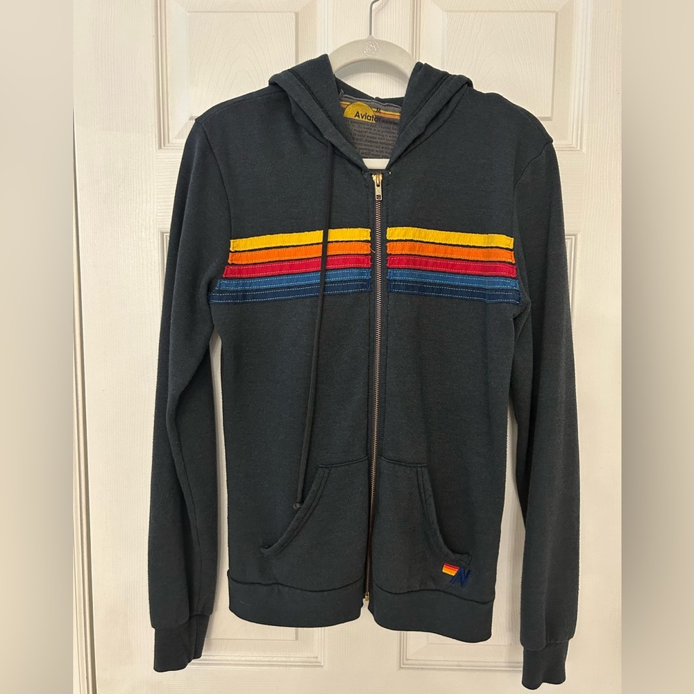 Aviator Nation 5-Stripe Hoodie. Like looser fit. Original listing says charcoal